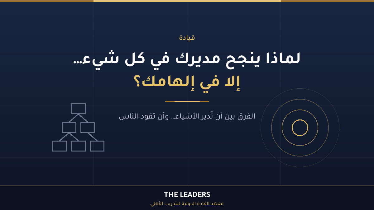 لماذا ينجح مديرك في كل شيء… إلا في إلهامك؟